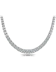 10.00 carat Ladys Classic Round Cut Diamond Necklace in 14 karat White Gold