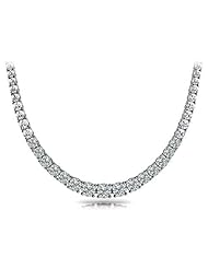 6.00 carat Ladys Classic Round Cut Diamond Necklace in 18 karat White Gold