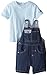 Calvin Klein Baby-Boys Infant Denim Shortall with Blue Tee