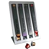 Produkt-Bild: Coffeeboard Kapselspender Kapselhalter f&uuml;r 4 Nespresso Packungen, Tischboard, silber