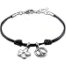 FOSSIL Lederarmband schwarz mit Charms 16 cm + 3,5 cm Verlängerung JF85203040