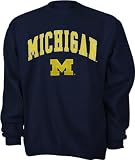 Michigan Wolverines NCAA Team Name & Logo Fleece Crew Sweatshirt