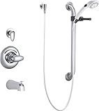 Delta Faucet T13H902 Classic Universal Tub with Dual Shower Trim, Diverter, Hand Shower and Grab Bar