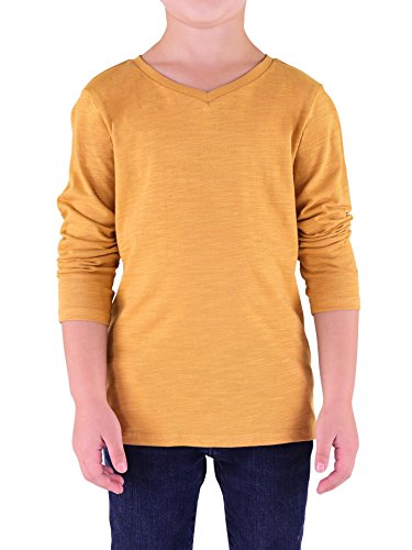 Colored Organics Boys' Harlow Organic Slub Toddler V-Neck Tee Long Sleeve