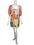 SWEETFACE Flower Elbow Sleeve Silk Dress in Multicolor