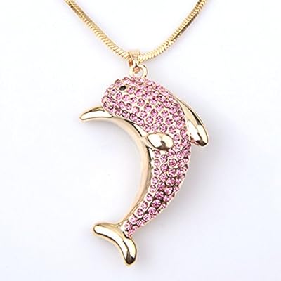 Nice Buckeye 18K Gold Plated Fashion Style Friendly Cute Dolphin Shape Pendant Necklace