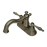 〔INK-0303045H〕　４インチ混合水栓（三つ穴混合水栓・水栓金具・洗面台用蛇口）アンティークゴールド（古金）