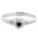 Sterling Silver Bangle w/ Hearts 7.5