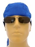 ROYAL BLUE Solid Color Head Wrap, Medical Cap, Skull Cap/ Welders Cap/ Bandana/ Head Wrap, Breathable 100% Cotton, One Size to Fit Most Men, Women and Teens, Suitable for Athletes, Medical, Welding, Healthcare, Bikers, Truckers, Painters, Gardeners, Restaurants and Food Workers to Keep Hair Out of Face