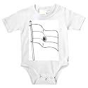 Onesie with "black and white", national, flag, India, pole, Asia