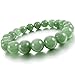 INBLUE Women,Men's 10mm Energy Bracelet Link Wrist Energy Stone Simulated Aventurine Green Buddha Mala Bead