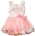 Kids Girls Princess Rose Garden Flower Petal Lace Ruffled Tulle Skirts Dresses