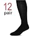 Diabetic Dress Socks, Ultra Light, 12pair, Crew/Black Size 10-13