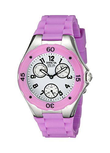 Invicta Angel Multi-Function White Dial Purple Silicone Ladies Watch 18790