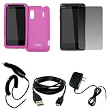 EMPIRE Hot Pink Silicone Skin Case Cover + Screen Protector + Car Charger ( ....