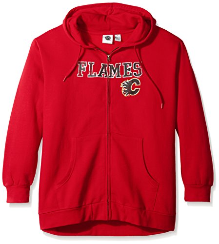 NHL Plus Size Women's Full Zip Hoodie with Distress Word Mark