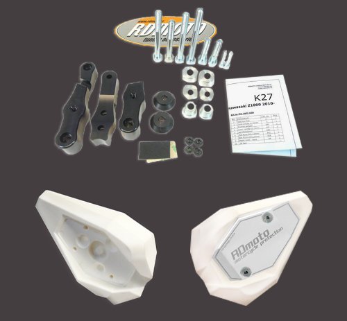Ducati Monster 796 2010-2014 RD Moto Crash Frame Sliders Protectors With Full Mounting Kit SL01 Wht/Sil