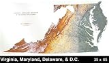 Raven Wall Map For The States Of Delaware, Maryland & Virginia - Paper