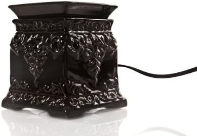 Drake Candles Square with Oval Holes Ceramic Fragrance Warmer, Black, 5-3/4-Inch