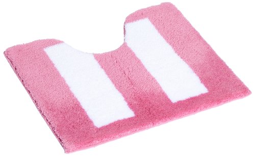 Sportivo von Rhomtuft 18253080762 Badteppich eckig mit Ausschnitt Sportivo 50 x 60cm pink, wei&szlig;