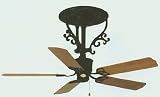 Americana Short Neck Black Ceiling Fan With Blades
