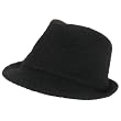 New Woven Wool Stingy Fedora Trilby Hat Cap Black Large Extra Large