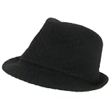 New Woven Wool Stingy Fedora Trilby Hat Cap Black Large Extra Large