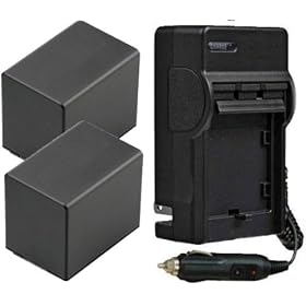 Canon Vixia HFR30 HFR32 HFM50 HFM52 HFR300 HFM500 Camcorder Battery And Charger Kit - Includes Replacement Qty 2 BP-727 Batteries + AC/DC Battery Charger + LCD Screen Protectors + Micro Fiber Cleaning Cloth