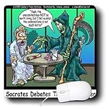 Londons Times Religion Heaven Hell Cartoons - Socrates Debates Grim Reaper On Unexamined Life - Mouse Pads