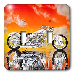 Light Switch Cover Picturing Picturing Harley-Davidson Motorcycle - double toggle switch