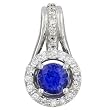 14K White Gold Tanzanite and Diamond Pendant