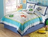 Colorful Sea Twin Quilt with Pillow Shams