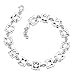 Squared Away Glamour: Sterling Silver Designer Inspired Interlocked Squares Link Chain Bracelet
