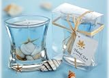 Seashells Gel Candle in Clear Gift Box with Raffia Tie and Thank You Tag (Set of 24) - Baby Shower G