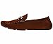 Amali Mens Brown Plush Microfiber Loafer Driving Shoe with Silver Buckle: Style Norwalk-065