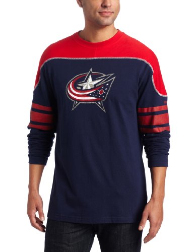 NHL Men's Columbus Blue Jackets Shootout Team Long Sleeve Tee (Navy, Large)