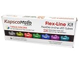 FLEX LINE 7 COLOR LED ACCENT LIGHT GLOW KIT UNIVERSAL EXPANDABLE MOTORCYCLE LED LIGHT FLEXIBLE TUBE KIT UNDERGLOW FITS HARLEY DAVIDSON, CRUISERS, CHOPPERS, HONDA, KAWASAKI, YAMAHA, SUZUKI, ATV, SNOWMOBILE, BOATS, CUSTOM MOTORCYCLE ENGINE LED NEON LIGHT KIT WITH 2X WIRELESS REMOTE CONTROL LED GLOW PACKAGE KITS KAPSCO MOTO