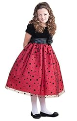 Puff Sleeves Polka Dot Print Crystal Short Tea Length Satin  Dress With a Sash 