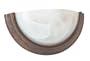 American Fluorescent FSQ213R Opus Wall Sconce, White Alabaster Glass Diffuser with Rust Trim Finish