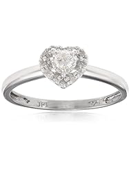 Sterling Silver Heart Cluster Diamond Ring (0.14 cttw, I-J Color, I2-I3 Clarity), Size 6