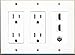 RiteAV Power Outlet x 2 and 2 HDMI 1 Coax Triple Gang Wall Plate White