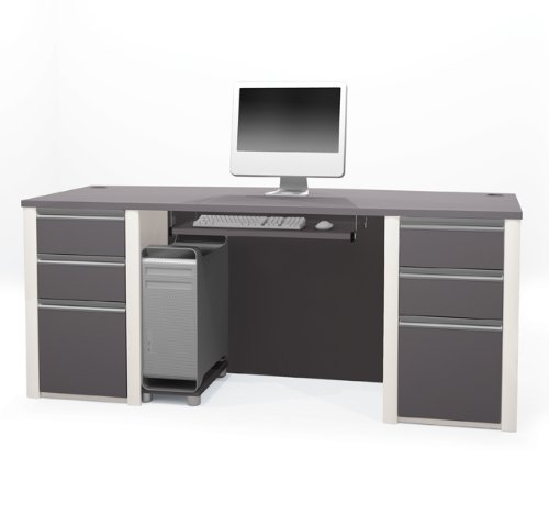 Buy Cheap Connexion Series Double Pedestal Desk in Slate & Sandstone