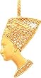 14K Gold Diamond Cut Queen Nefertiti Charm