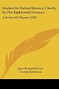 Studies in Oxford history,: Chiefly in the eighteenth century; (Oxford historical society)