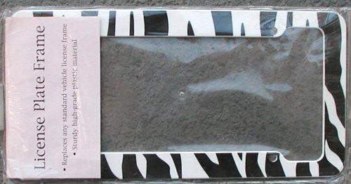 Zebra Print License Plate Frame