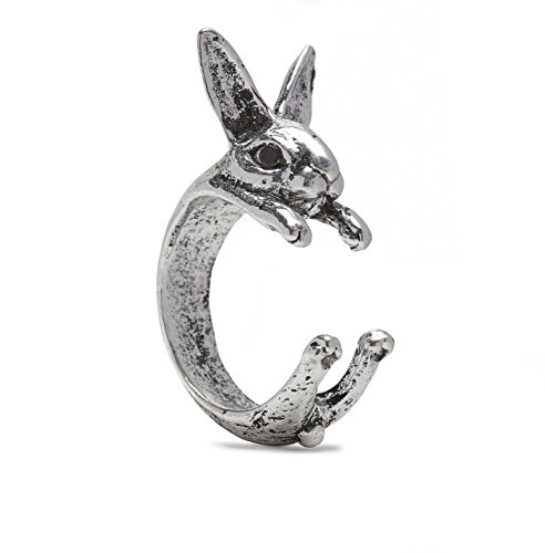 Rabbit Ring in Silver Tone Alloy by Silver Phantom Jewelry