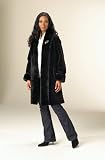 Black Sheared Beaver Tuxedo Swing Coat