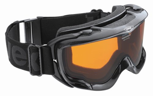 UVEX Orbit Optic Over-the-Glasses Ski Goggles,Black Metallic Frame with Double Gold Lite Lens