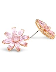 CZ by Kenneth Jay Lane "Garden" Rhodium-Plated Flower Burst Pink Cubic Zirconia Earrings