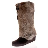 Bearpaw Womens Rabbit Fur Boot - Style 467 Elise (8, Chocolate)